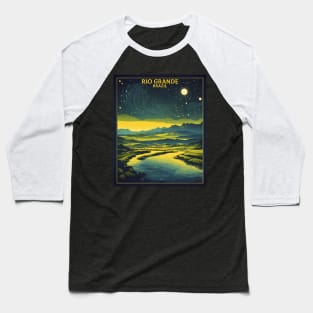 Rio Grande Brazil Starry Night Vintage Tourism Travel Poster Baseball T-Shirt